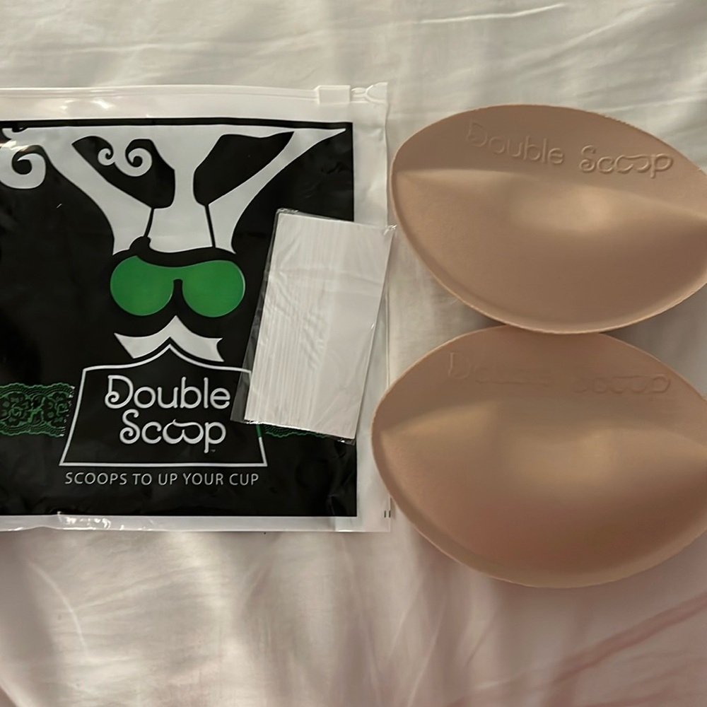 Double scoop inserts for bra, bathing suit, dress, etc.